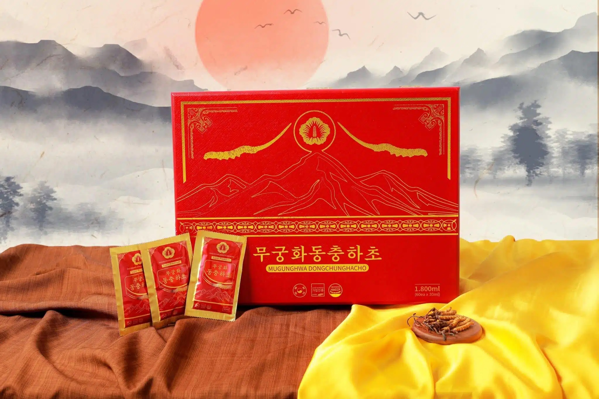 Tinh chất đông trùng hạ thảo Mugunghwa 60 gói hộp gỗ chính hãng Hàn Quốc
