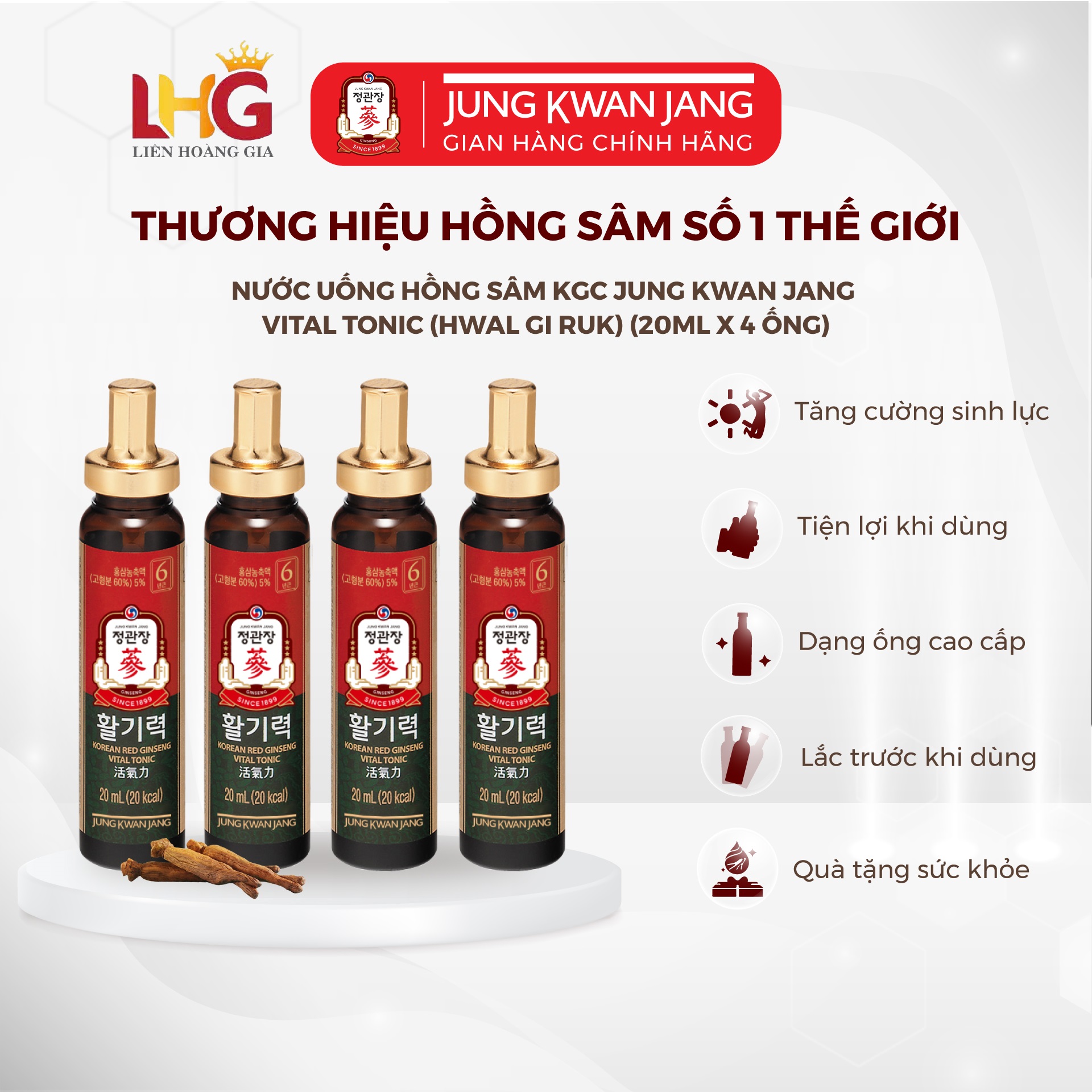 Nước hồng sâm nguyên bản KGC Tonic Origin giúp tăng sức đề kháng