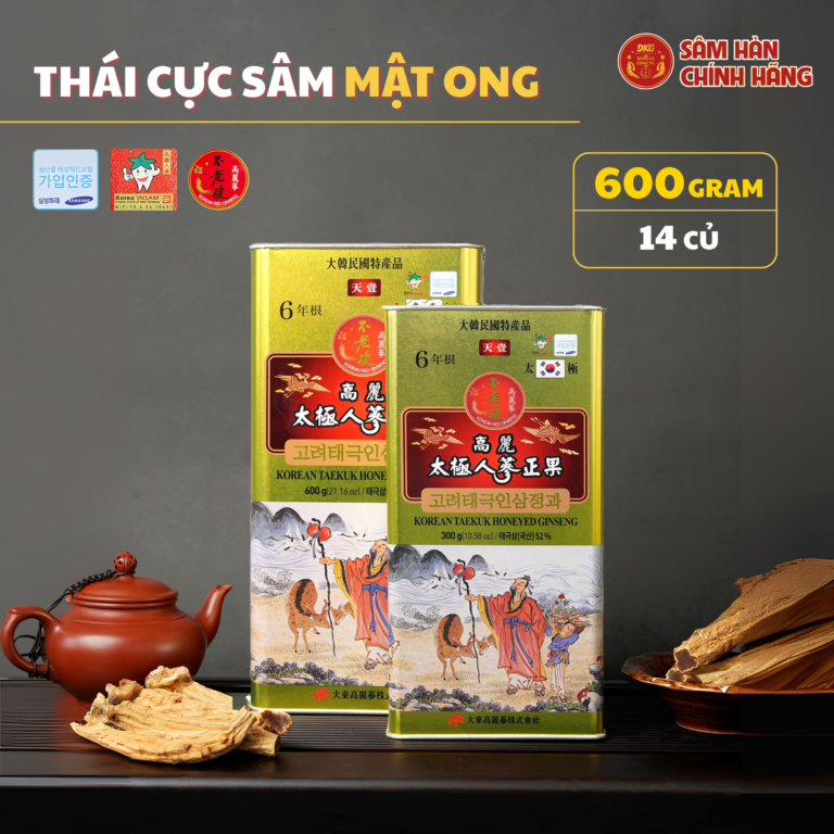 Thái Cực Sâm Tẩm Mật Ong Daedong hộp thiếc 600g chính hãng