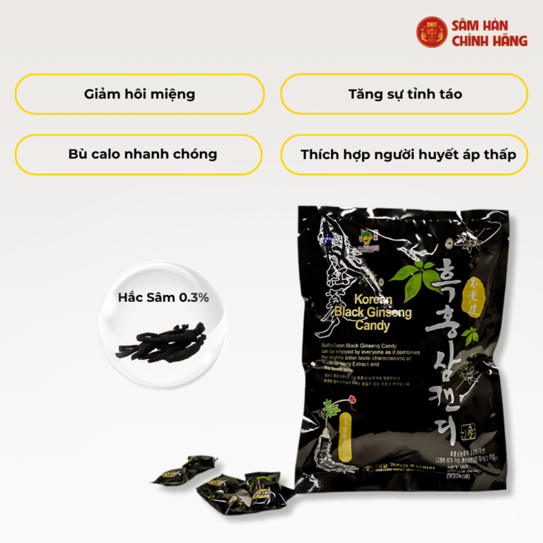 Thành phần tinh chất hồng sâm kết hợp bột hắc sâm Hàn Quốc 6 năm tuổi