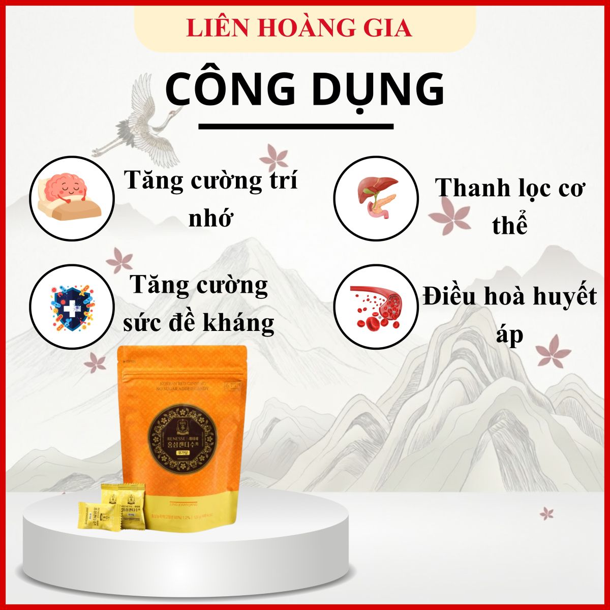 Công dụng kẹo hồng sâm KGC giúp tăng tỉnh táo và giảm mệt mỏi