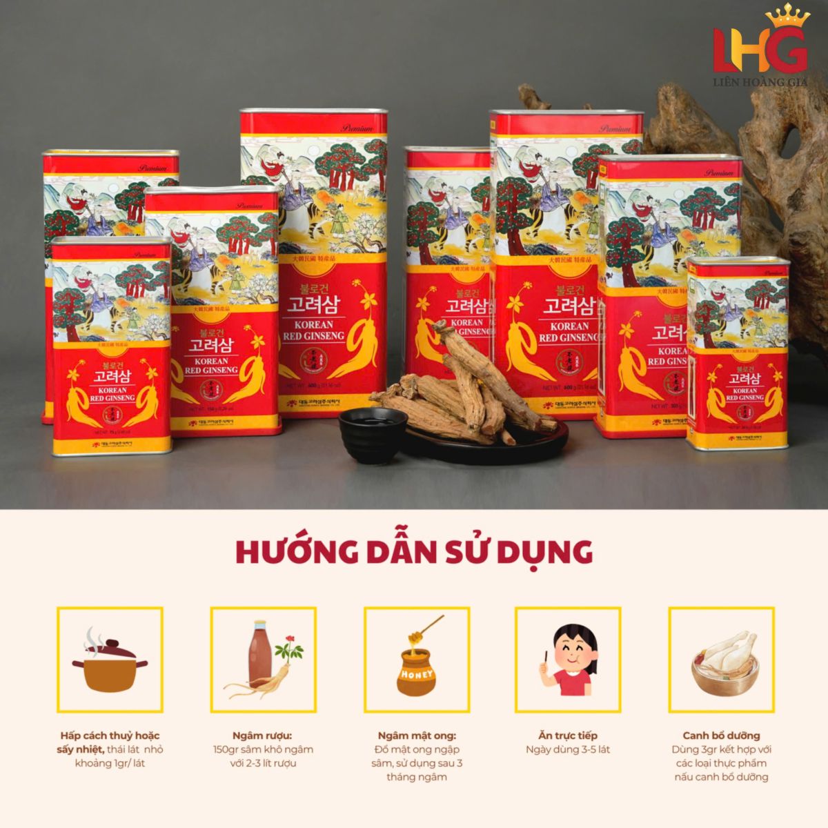 Sâm củ khô Daedong Premium 75g làm quà biếu tặng cao cấp