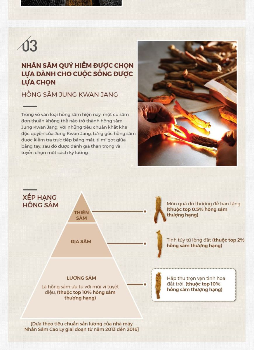 Cận cảnh củ hồng sâm khô 6 năm tuổi trong hộp gỗ thông KGC