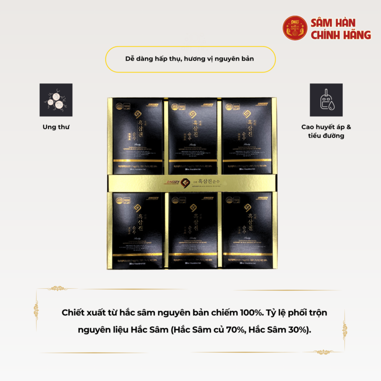 Thành phần chiết xuất hắc sâm nguyên chất 100% chứa hàm lượng Saponin dồi dào