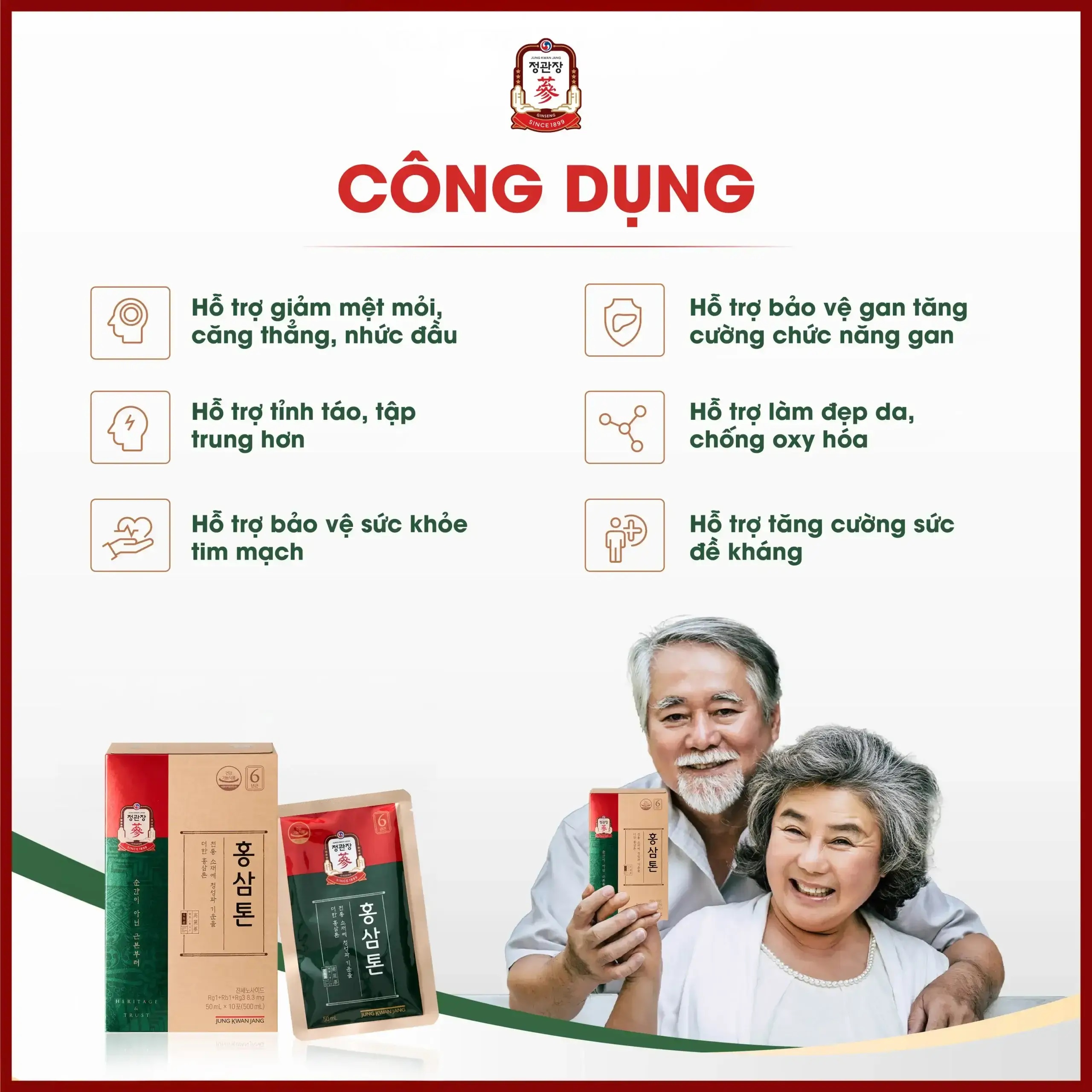 Công dụng bồi bổ cơ thể và tăng cường đề kháng của nước hồng sâm KGC Tonic