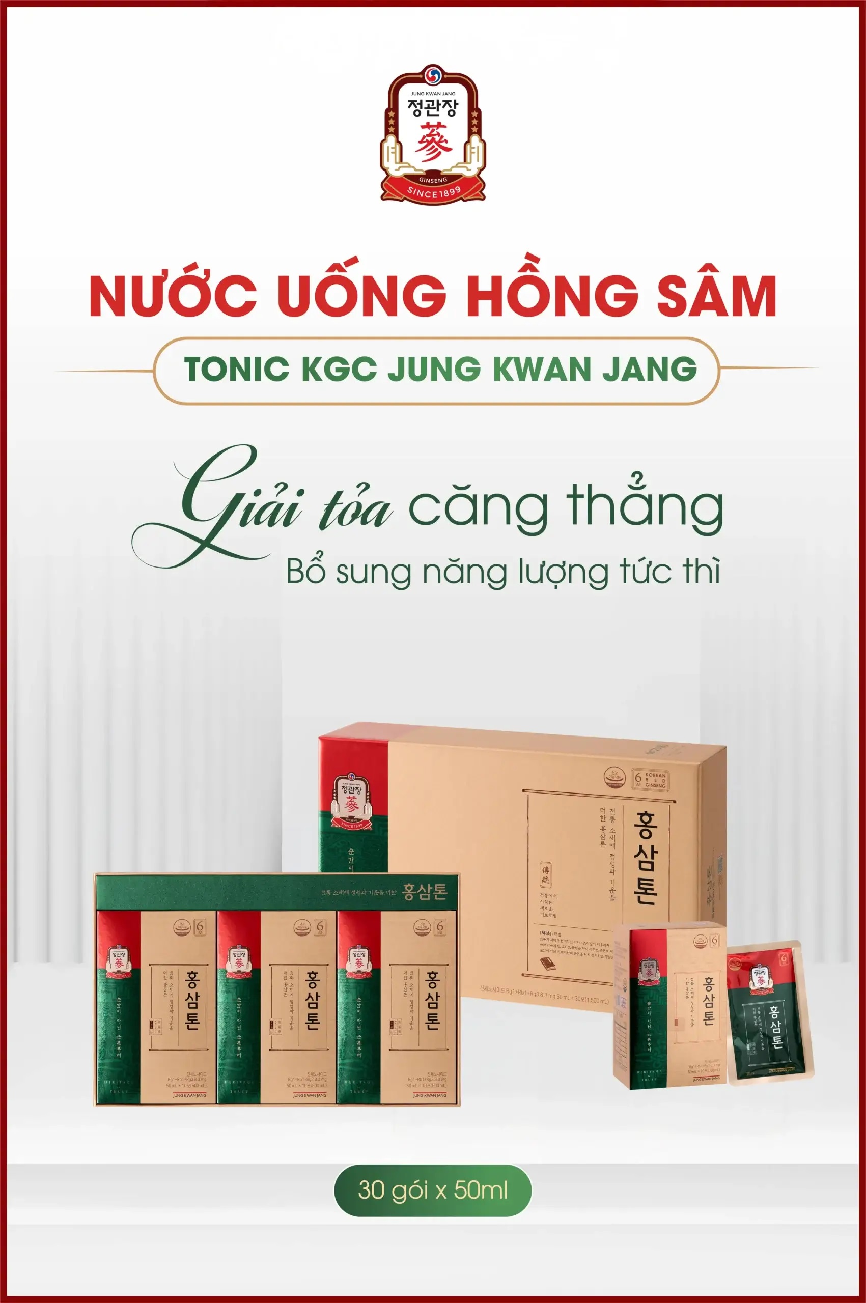 Nước Hồng Sâm KGC Tonic Original 30 gói chính hãng Chính phủ Hàn Quốc