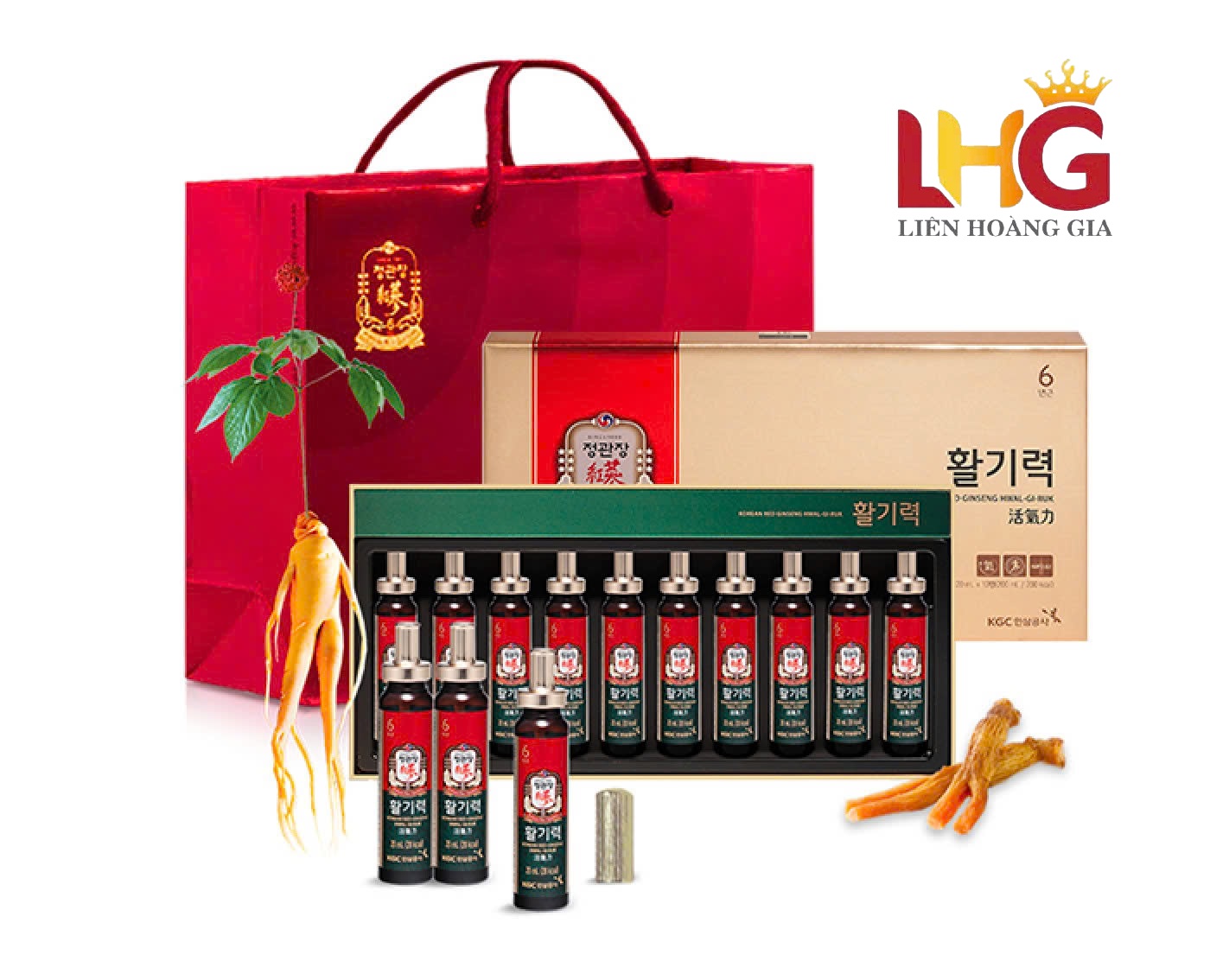Nước uống hồng sâm KGC Vital Tonic hộp 10 ống 20ml chính hãng
