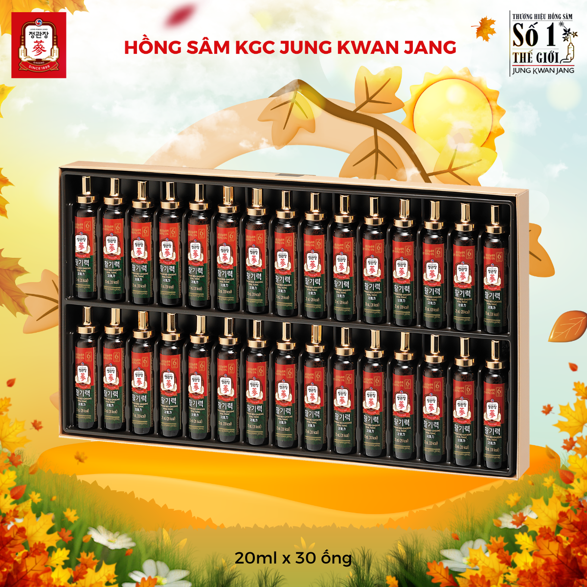 Nước hồng sâm KGC Korean Red Ginseng Vital Tonic chính hãng hộp 30 ống
