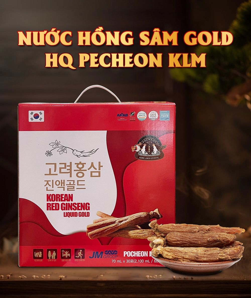 Hộp Nước Hồng Sâm Gold Pocheon 70ml x 30 gói nhập khẩu Hàn Quốc.