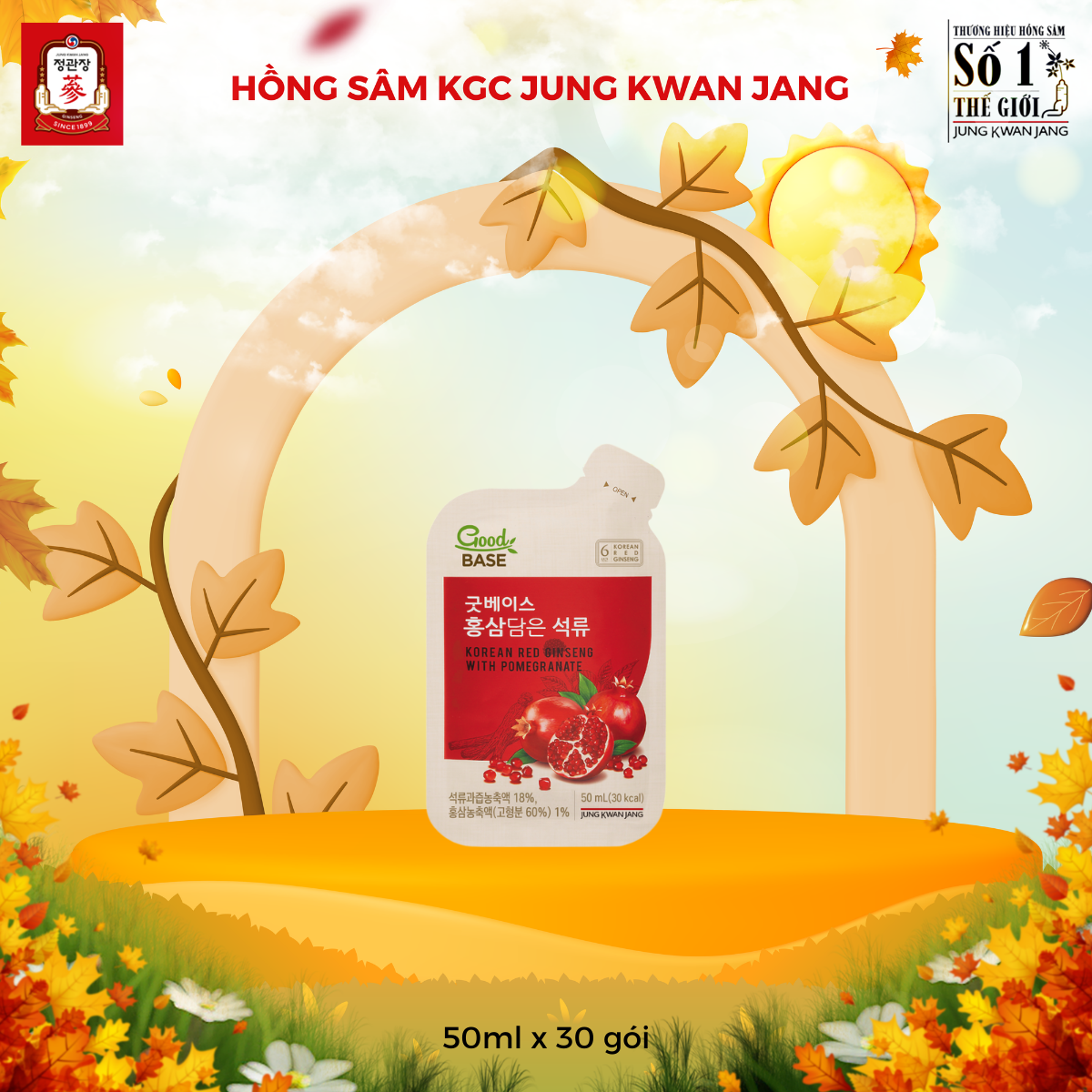 Nước Hồng Sâm KGC Goodbase Lựu Đỏ tại hệ thống Liên Hoàng Gia
