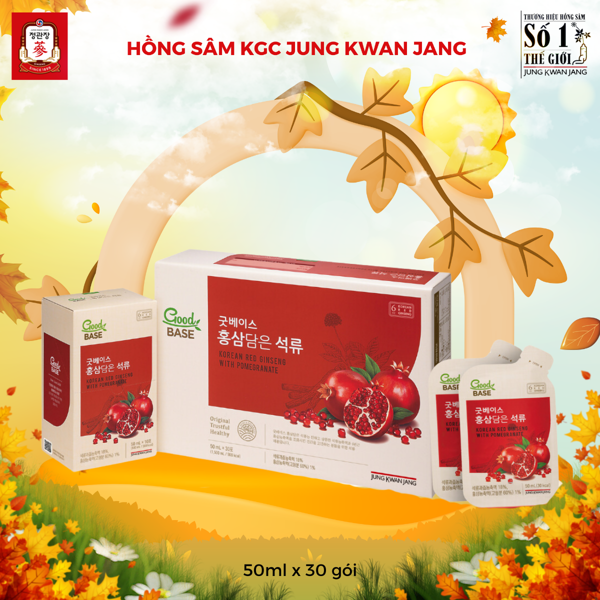 Nước Hồng Sâm KGC Goodbase Lựu Đỏ Hàn Quốc chính hãng KGC Cheong Kwan Jang