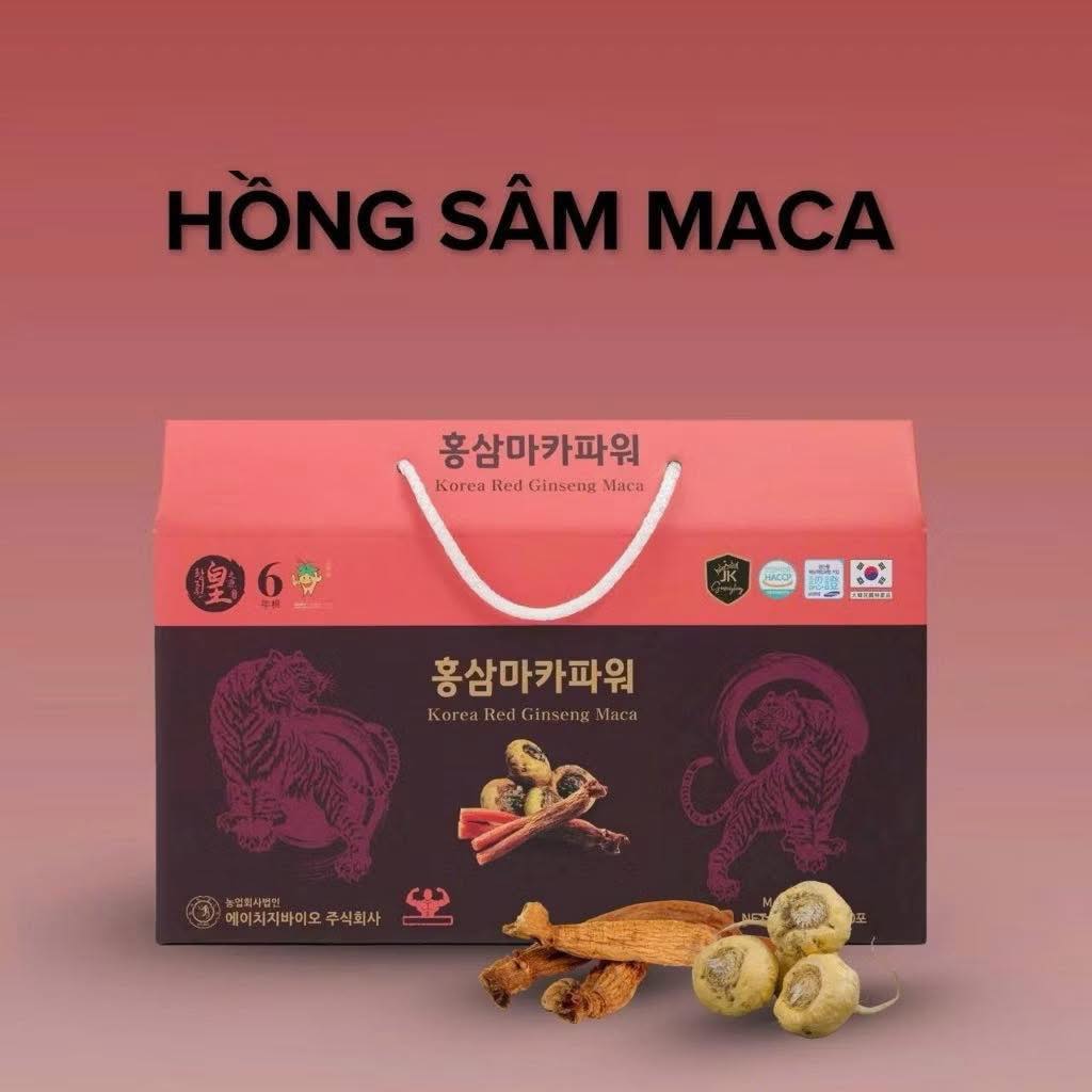 Thành phần hồng sâm 6 năm tuổi và rễ sâm Maca Peru quý hiếm