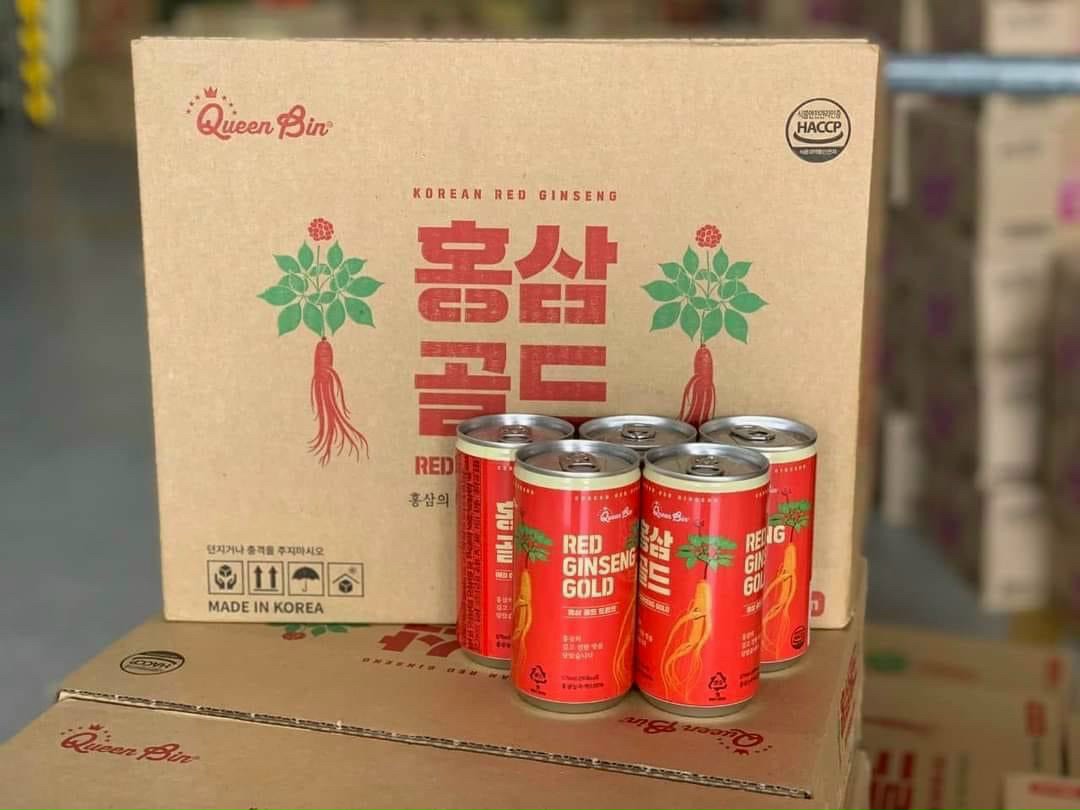 Nước Hồng Sâm Queen Bin dạng lon 175ml chính hãng Hàn Quốc
