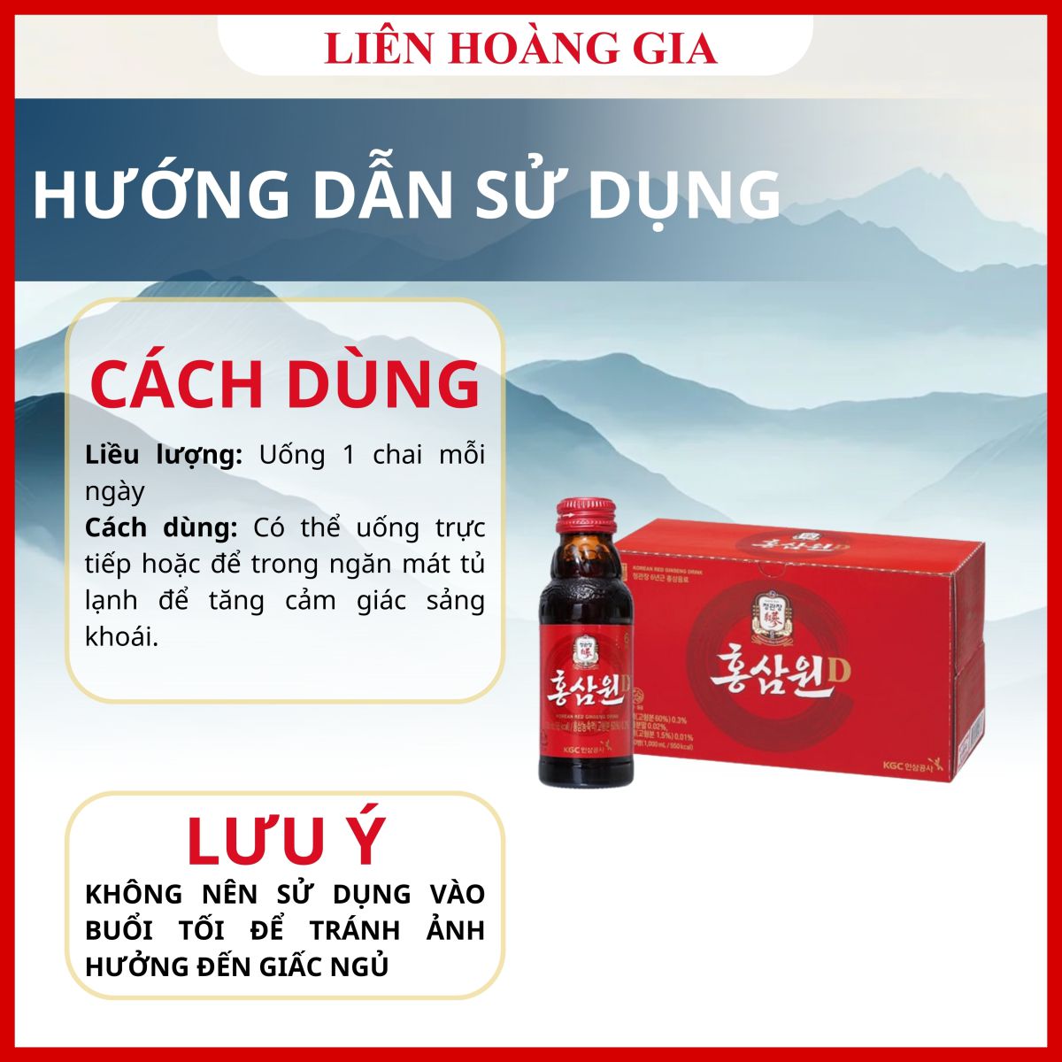 Hướng dẫn uống Nước Hồng Sâm Won D KGC đạt hiệu quả tốt nhất.