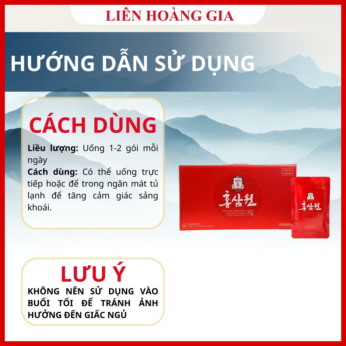 Hướng dẫn cách dùng Nước Hồng Sâm Won KGC mỗi ngày.