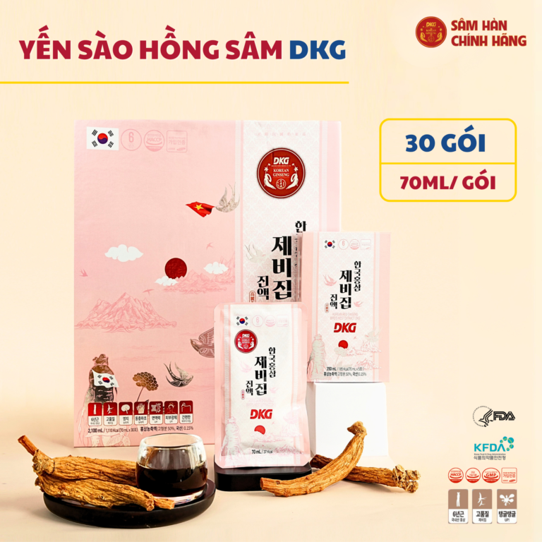 Nước Hồng Sâm Yến Sào G-BIRD DKG Hộp 70ml x 30 Gói chính hãng Hàn Quốc