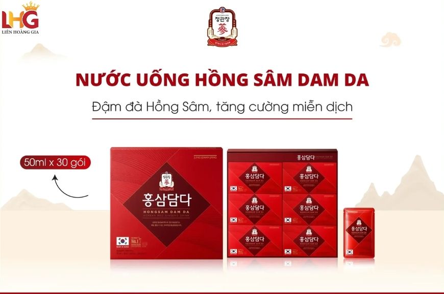 Nước uống hồng sâm Dam Da chính hãng Hàn Quốc