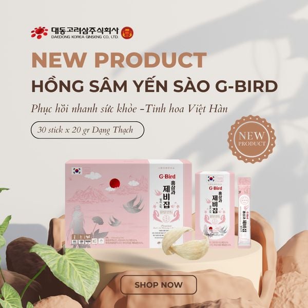 Thạch hồng sâm yến sào G-Bird Daedong hộp 30 stick chính hãng