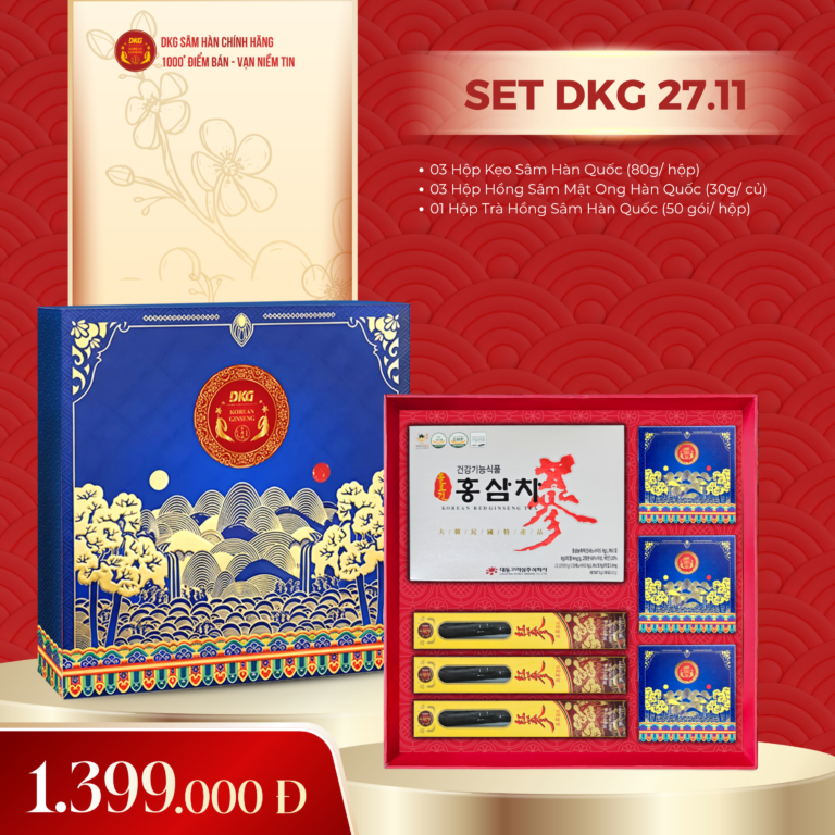 Hộp quà tết kẹo sâm hồng sâm DKG.11 cao cấp
