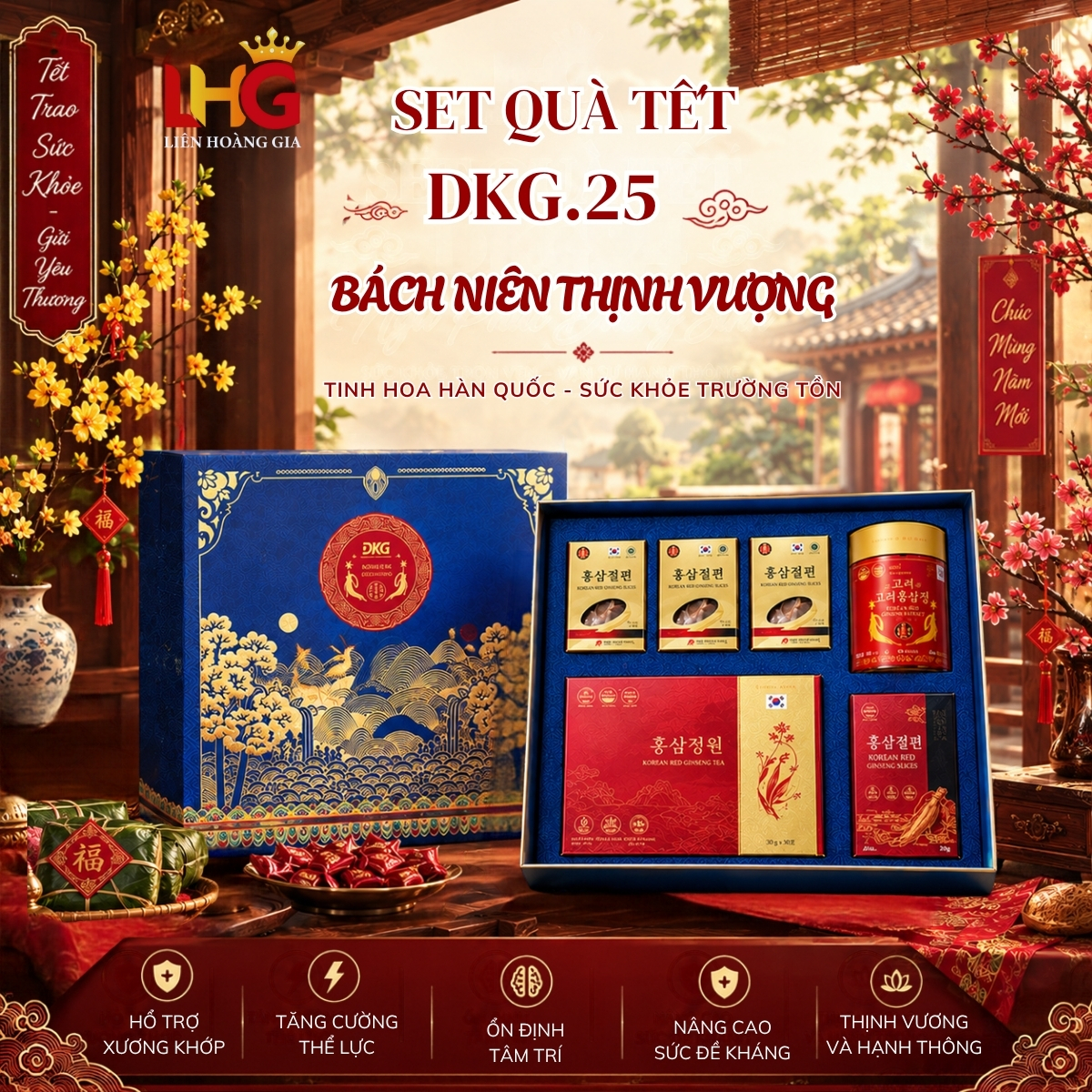 Chi tiết thành phần hồng sâm và yến sào thượng hạng bên trong Set Quà Tết DKG.25.
