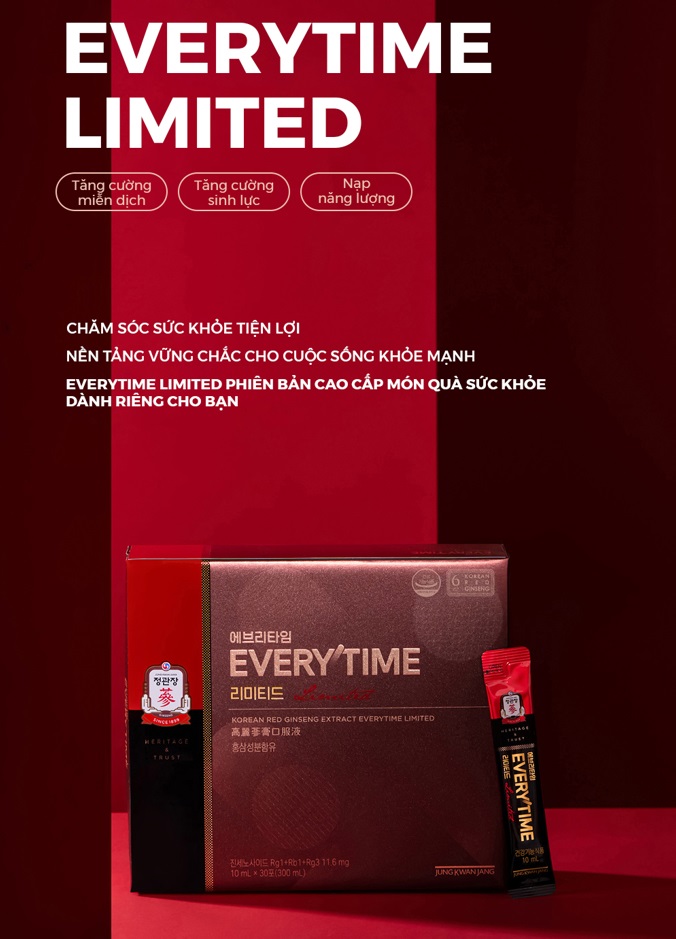 Nước hồng sâm KGC Everytime Limited sự khác biệt từ Địa Sâm