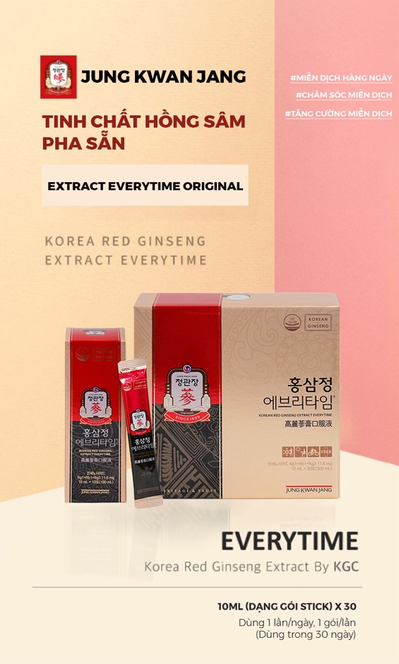 Tinh chất hồng sâm pha sẵn KGC Everytime Balance 30 gói chính hãng KGC