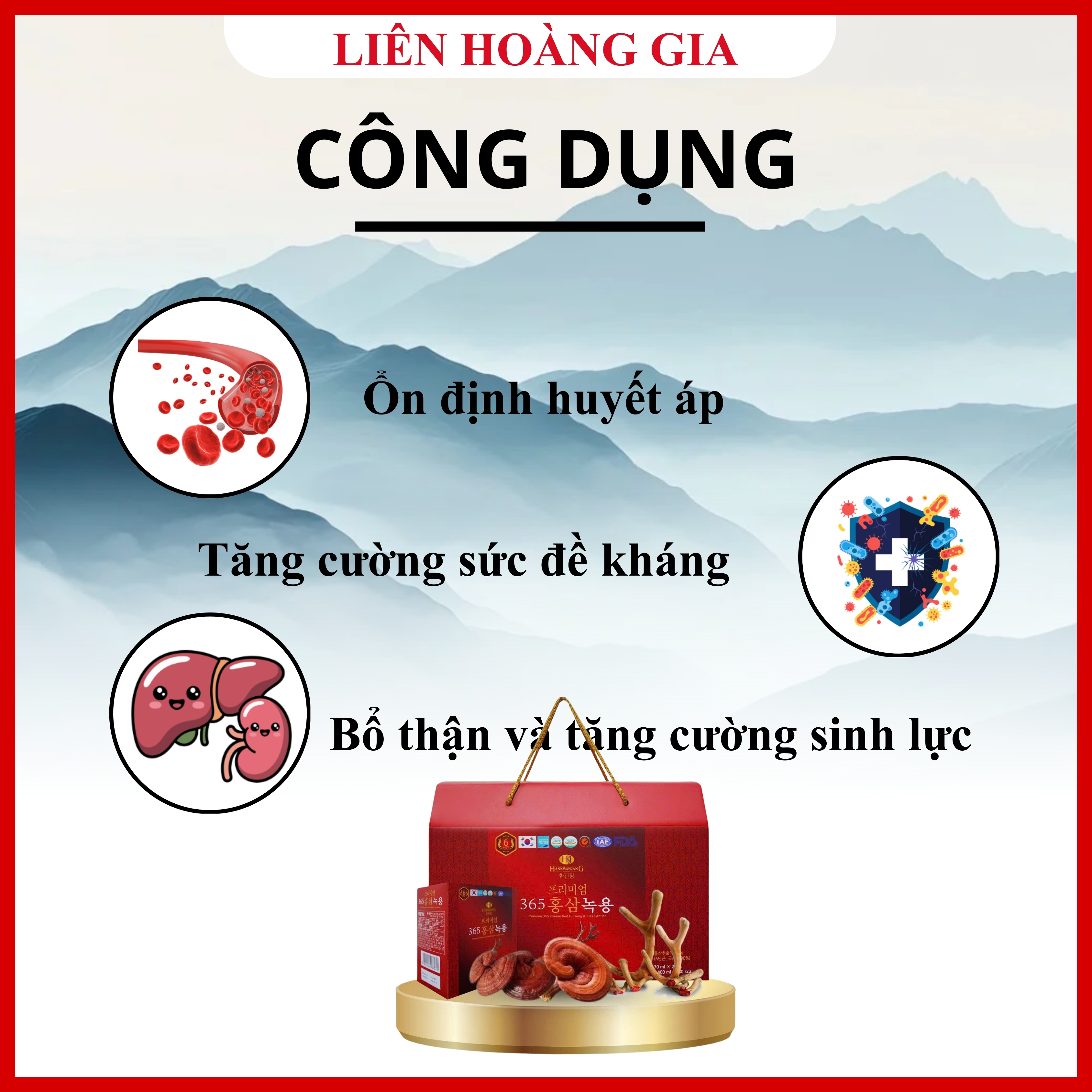 Công dụng phục hồi thể lực và tăng đề kháng của Hankwanjang 365