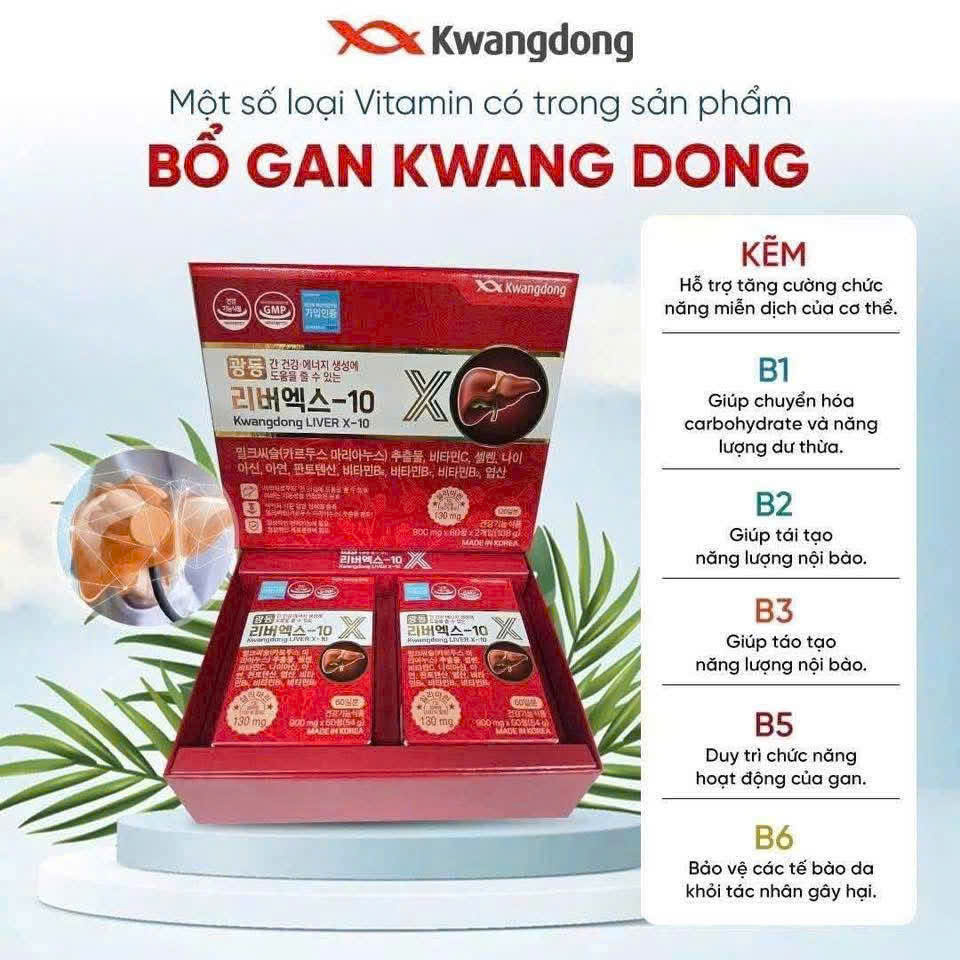 Bổ Gan Kwangdong LiverX-10 Hàn Quốc chính hãng hộp 120 viên