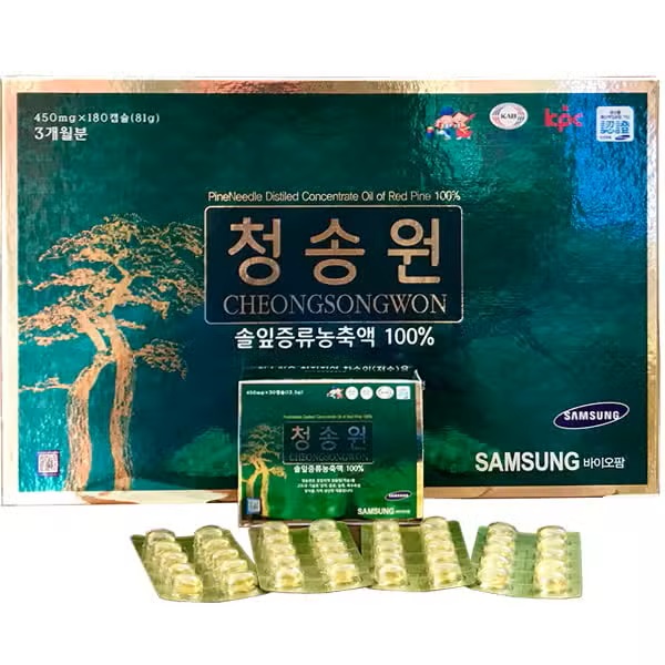 Hộp Tinh Dầu Thông Cheongsongwon 180 viên chính hãng Hàn Quốc