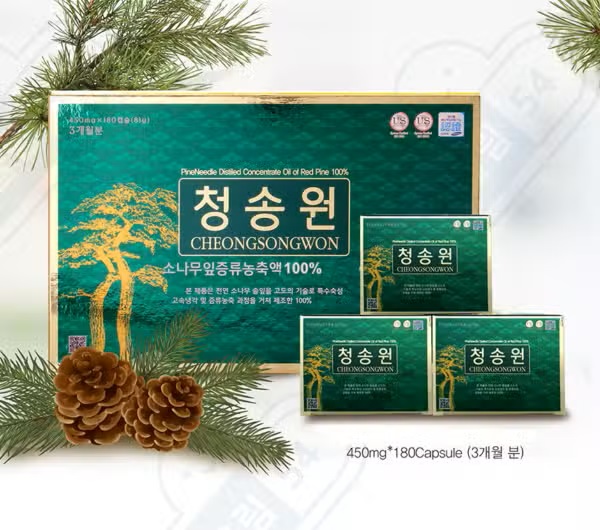 Viên uống Tinh Dầu Thông Cheongsongwon giúp ổn định huyết áp và chống đột quỵ