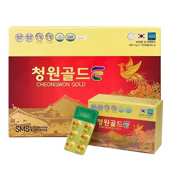 Hộp Tinh dầu thông đỏ Cheongwon Gold Samsung 120 viên chính hãng Hàn Quốc