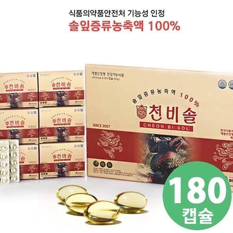 Tinh Dầu Thông Đỏ Cheon Bi Sol 180 viên chính hãng Hàn Quốc