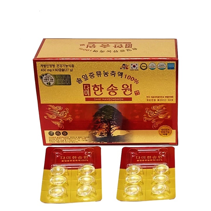 Viên tinh dầu thông đỏ Dami Hansongwon Hàn Quốc dạng viên nang mềm