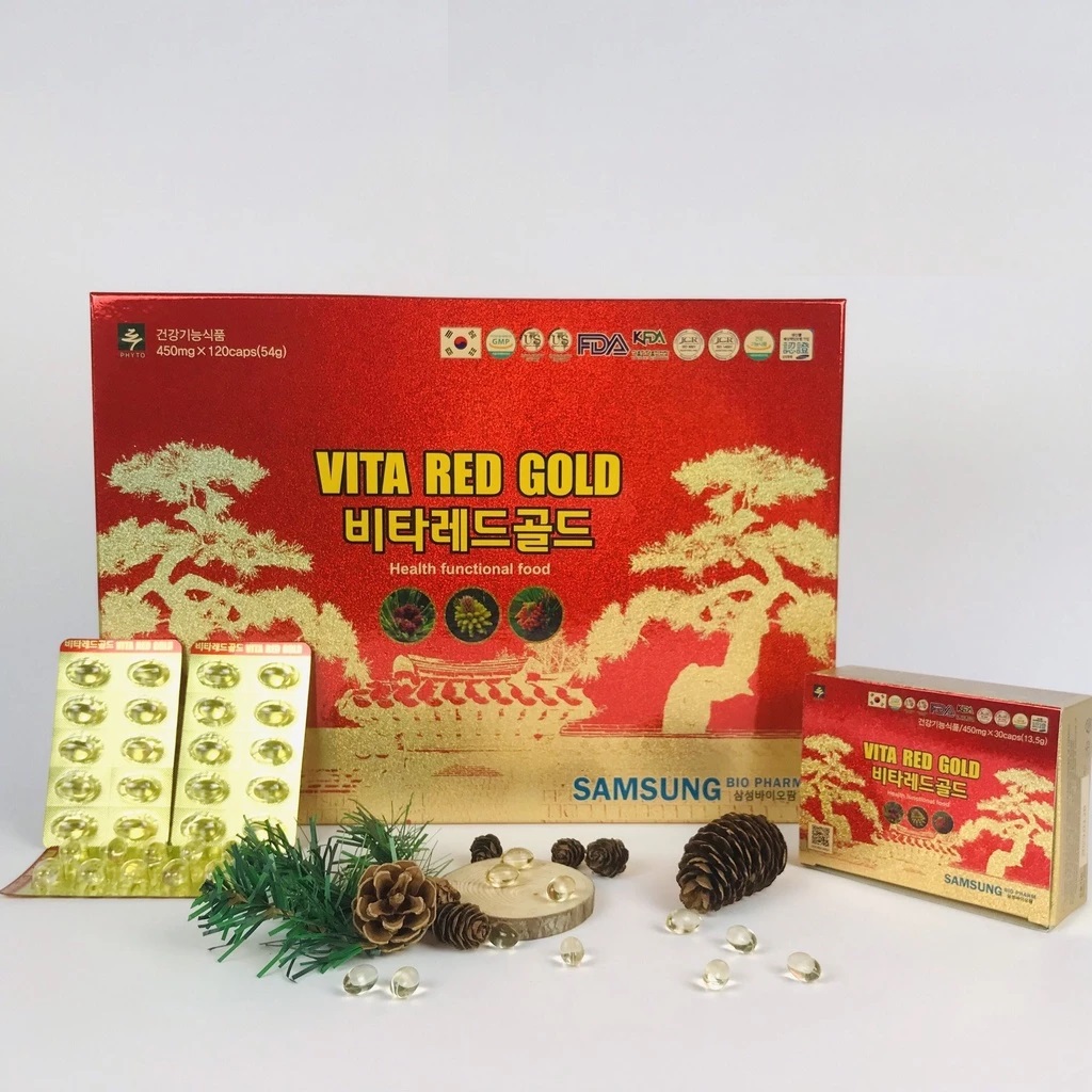 Tinh Dầu Thông Đỏ Vita Red Gold 120 viên chính hãng Seoul Bio Pharm
